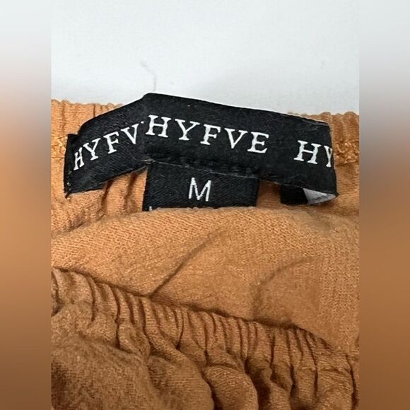 Hyfve Balloon Sleeve Off Shoulder Top - Caramel Size M - Picture 4 of 11